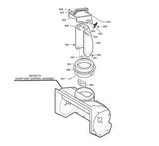 Discharge Chute Diagram and Parts List for 6210540X116NA-PM50E 2007 Briggs and Stratton Snow Blower